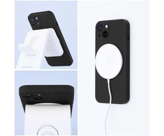 Oem SILICONE MAG COVER dėklas suderinamas su MagSafe skirtas Samsung Galaxy S24 Ultra juodos spalvos