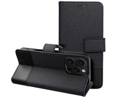 Oem „GOMMA“ atverčiamas dėklas, skirtas „SAMSUNG A17“, juodas