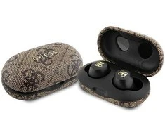 Guess GUTWSP4EGW TWS Bluetooth ausinės + ENC Dock Ruda/Ruda 4G Metalas | ATSPĖK