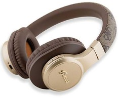 Guess Bluetooth on-ear ausinės GUBH604GEMW rudos spalvos 4G Script