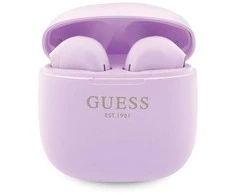 GUESS belaidės ausinės bluetooth TWS + docking station GUTWST26PSU (Classic EST Logo) violetinė