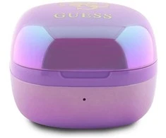 Guess Bluetooth ausinės GUTWSJ144ESU TWS + docking station violetinė Iridescent 4G Printed Logo