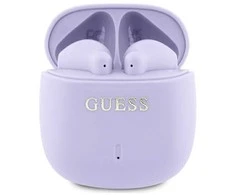 Guess ausinės Bluetooth GUTWSJ14ESGU TWS violetinės spalvos Printed Classic Logo