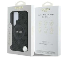 Guess PU Leather 4G Colored Ring MagSafe dėklas skirtas Samsung Galaxy S25 Ultra juodos spalvos