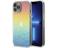 Guess GUHCP12MHDECMI Apple iPhone 12/12 Pro 6.1″ kietas dėklas IML Faceted Mirror Disco Iridescent
