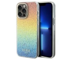 Guess GUHCP13LHDECMI Apple iPhone 13 Pro / 13 kietas dėklas IML Faceted Mirror Disco Iridescent