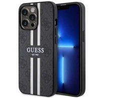 Dėklas GUESS GUHMP13LP4RPSK IPHONE 13 PRO / 13 6.1 "Juodas / Juodas HARDCASE 4G PRINTED STRIPES MAGSAFE