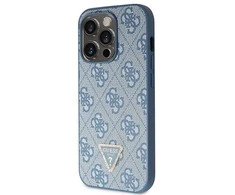 Guess GUHCP14LP4TDSCPB Apple iPhone 14 Pro 6.1″ mėlynas kietas dėklas Crossbody 4G Metal Logo