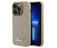 Guess GUHCP14LPMSDGSD Apple iPhone 14 Pro 6.1″ auksinis kietas dėklas Disco Metal Script