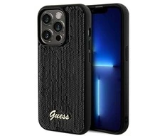 Apple iPhone 14 Pro Max Guess dėklas Sequin Script Metal (GUHCP14XPSFDGSK) juodos spalvos