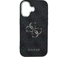 GUESS case for IPHONE 17 GUHCP17SP4G4SMCK (4G PU Odinis dėklas with Big 4G and Classic Logo and Sidabrinis Metal Camera Frame) juodas