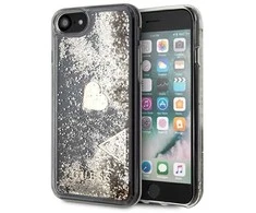 Guess GUOHCI8GLHFLGO Apple iPhone 7/8/SE 2020/SE 2022 auksinis kietas dėklas Glitter Charms