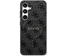 Guess 4G Ring Classic Logo MagSafe dėklas skirtas Samsung Galaxy S25 FE juodos spalvos