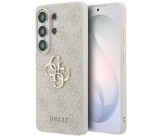 Guess PU 4G Metal Logo dėklas skirtas Samsung Galaxy S26 Ultra rožinės spalvos