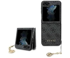 Samsung Galaxy Z Flip 5 Guess Dėklas 4G Charms Collection (GUHCZF5GF4GGR) pilkos spalvos