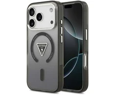 Cg Mobile Sas GUESS dėklas, skirtas IPHONE 17 Pro, suderinamas su MagSafe GUHMP17LHGTMLCGK (IML gradientas su trikampio logotipu), juodas