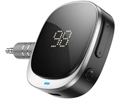 Adapteris AUX „Bluetooth“ lizdas 3,5 mm Hoco su ekranu E80 juodas