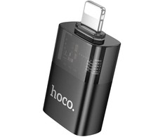 Adapteris OTG Lightning to USB A Hoco UA36 juodas transparent