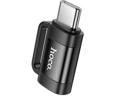 Adapteris OTG USB C to Lightning Hoco 3A UA31E juodas