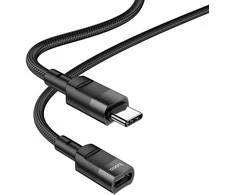 Adapteris OTG USB C to USB C Hoco 3A 1,2 m U107 juodas