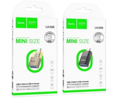 Adapteris OTG USB C to USB A Hoco UA36B auksinis
