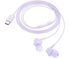HOCO wire ausinės Lightning su mikrofonu M113 violetinė