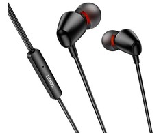 HOCO laidinės ausinės Jack 3,5 mm su mikrofonu M107 juodos spalvos