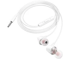 HOCO laidinės ausinės Jack 3,5 mm su mikrofonu M107 baltos spalvos