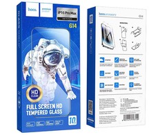 Grūdinto stiklo iPhone 16 PRO MAX / 17 PRO MAX Hoco HD 5D apsauginis stiklas 10 vnt. G14 juodas