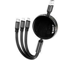 Laidas 3in1 USB A į Lightning / Micro USB / USB C Hoco 2A 1 m X78 juodas