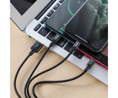 Phone Accessories HOCO USB 3 in 1 kabelis, skirtas iPhone Lightning + Micro + Type C X14 TIMES