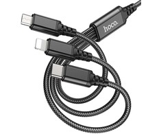 Laidas 3in1 USB A į Lightning / Micro USB / USB C Hoco 2A 1 m X76 juodas