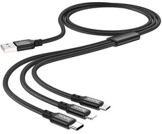 Phone Accessories HOCO USB 3in1 kabelis skirtas iPhone Lightning + Micro + Type C X14 TIMES