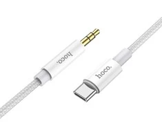 Kabelis AUX Jack 3,5 mm - USB C Hoco 1 m UPA19 sidabrinis