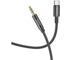 Kabelis AUX Jack 3,5 mm - USB C Hoco 1 m UPA19 juodas