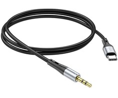 Kabelis AUX Jack 3,5 mm - USB C Hoco 1 m UPA22 juodas