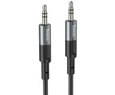 Kabelis AUX lizdas 3,5 mm į lizdą 3,5 mm Hoco 1 m UPA23 metalinis pilkas