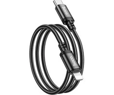 USB C - Lightning kabelis Hoco PD 20W 1 m X89 juodas