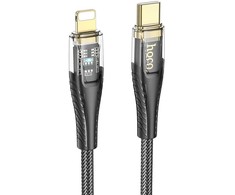 HOCO kabelis Type C į Lightning PD 27W U121 1,2 m juodas skaidrus