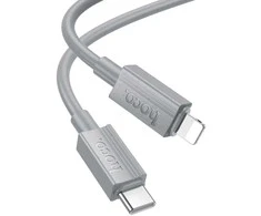 USB C - Lightning kabelis Hoco PD 27W 1 m X107 pilka