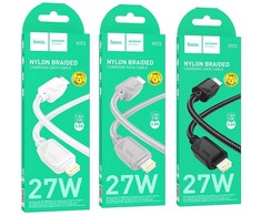 USB C - Lightning kabelis Hoco PD 27W 1 m X113 baltas