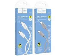USB-C laidas į USB-C Hoco 3A 60W 1 m X107 baltas