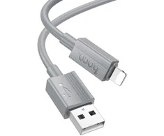 USB A tipo į „Lightning“ tipo laidas Hoco 2,4A, 1 m, X107, pilka