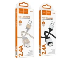 Cable USB A to Lightning Hoco 2,4A 1 m X110 auksinis