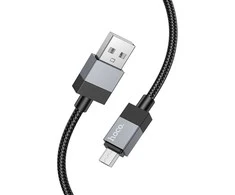 Cable USB A to Micro USB Hoco 2,4A 1 m X110 juodas