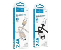 USB A tipo į Micro USB adapterį Hoco 2,4A, 1 m, X110, auksinis