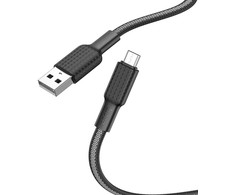 Cable USB A to Micro USB Hoco 2,4A 1 m X69 juodas baltas