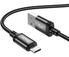Cable USB A to Micro USB Hoco 2,4A 1 m X89 juodas