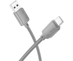 USB A į USB C laidas Hoco 3A 1 m X113 pilka