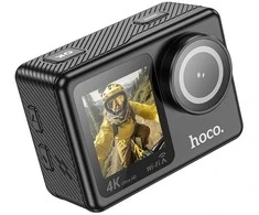 Sportinė kamera Hoco su dviem ekranais 1,3" + 2" 4K/30fps DV101 juodas